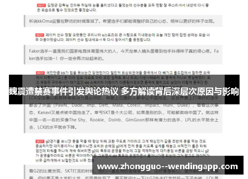 魏震遭禁赛事件引发舆论热议 多方解读背后深层次原因与影响